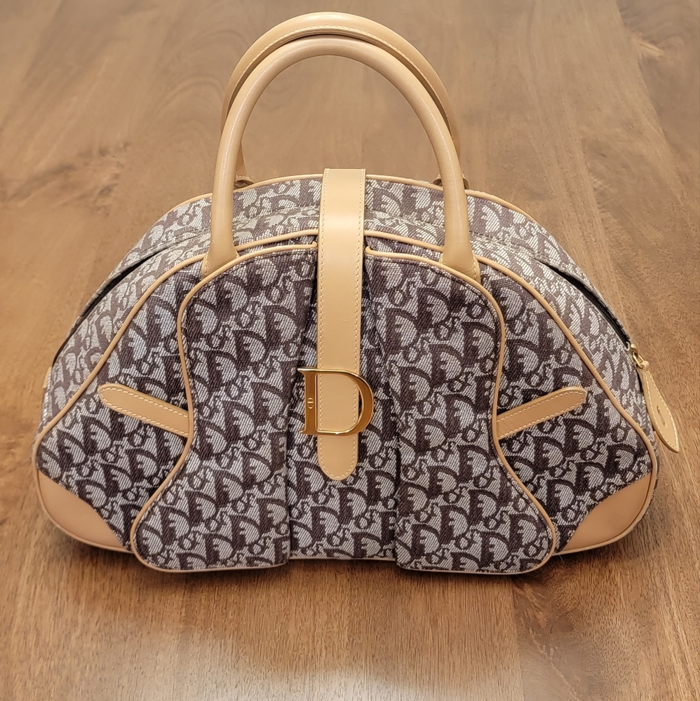 Christian Dior double saddle bowler bag monogram